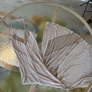 Victoria's Secret Brown and White Striped Maxi Dress